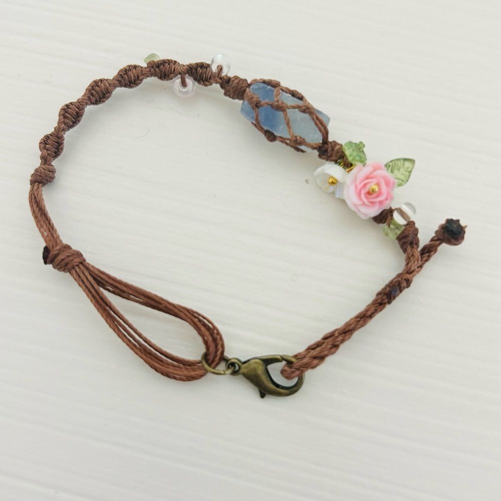 Department of Forestry Floral Bracelet with Blue and Pink Charms